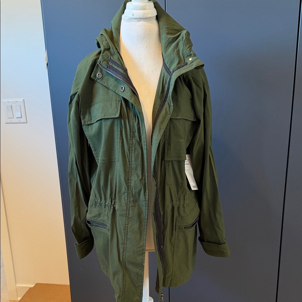 Athleta Olive Green Utility Jacket with Hood